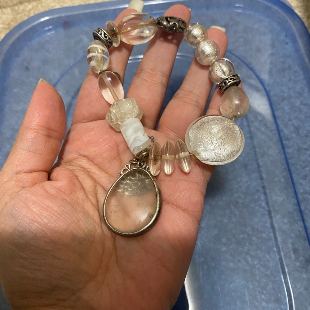 Silpada Silver and Translucent Beaded Bracelet